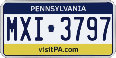 PA license plate MXI3797