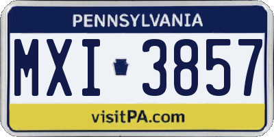PA license plate MXI3857