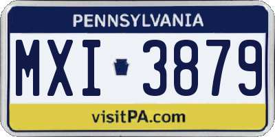 PA license plate MXI3879