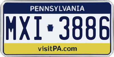 PA license plate MXI3886