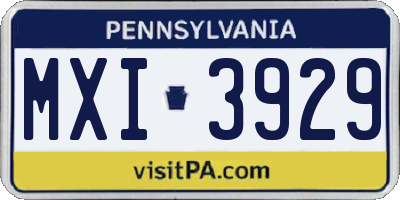 PA license plate MXI3929