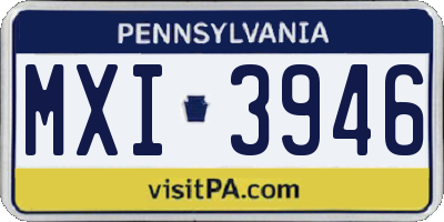PA license plate MXI3946