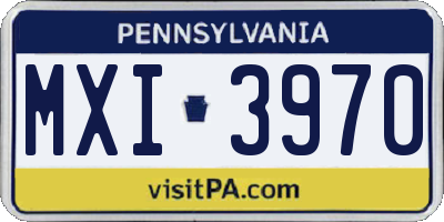 PA license plate MXI3970