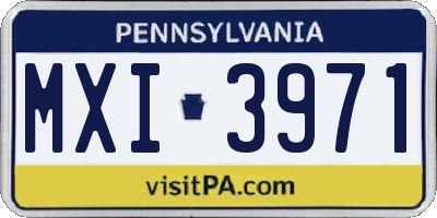 PA license plate MXI3971