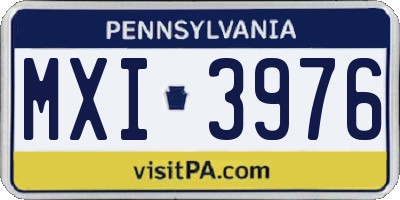 PA license plate MXI3976