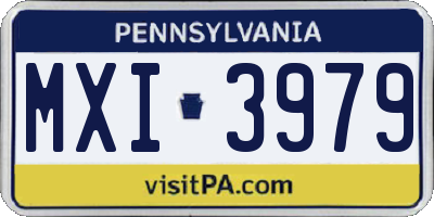 PA license plate MXI3979