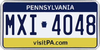 PA license plate MXI4048
