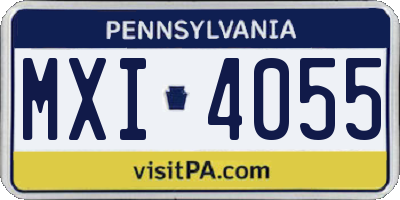 PA license plate MXI4055
