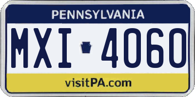PA license plate MXI4060