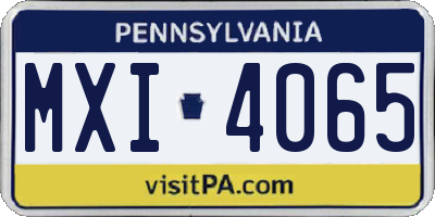 PA license plate MXI4065