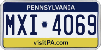 PA license plate MXI4069