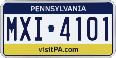 PA license plate MXI4101