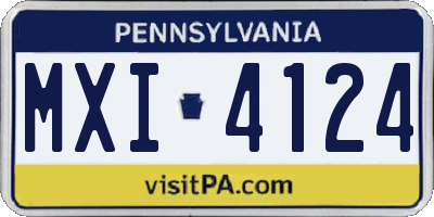 PA license plate MXI4124