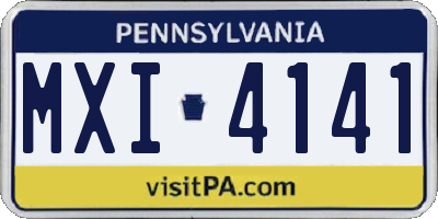 PA license plate MXI4141