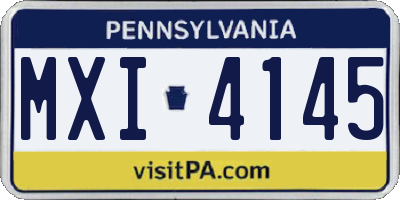 PA license plate MXI4145
