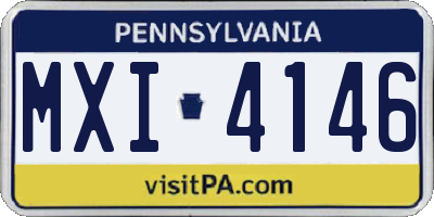 PA license plate MXI4146