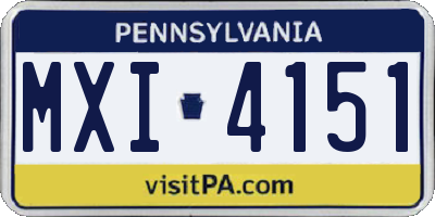 PA license plate MXI4151