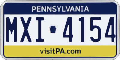 PA license plate MXI4154