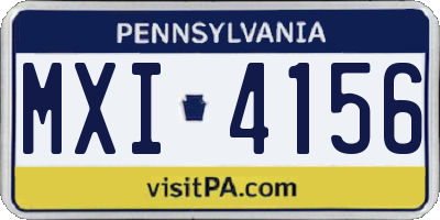 PA license plate MXI4156