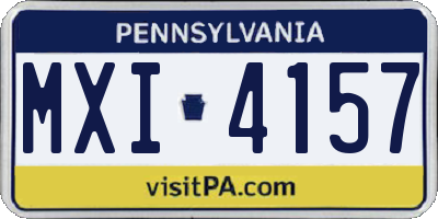 PA license plate MXI4157