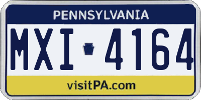PA license plate MXI4164