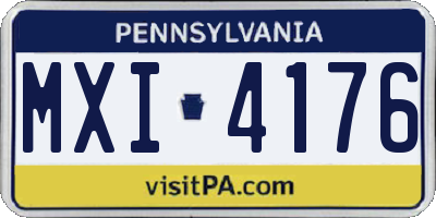 PA license plate MXI4176