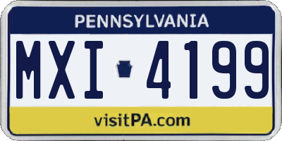 PA license plate MXI4199