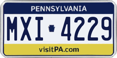 PA license plate MXI4229