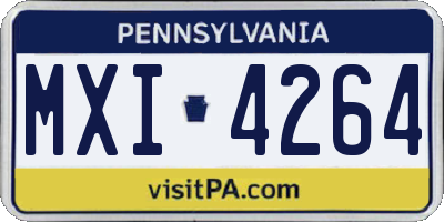 PA license plate MXI4264