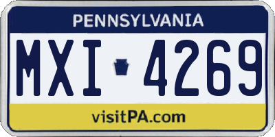 PA license plate MXI4269