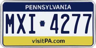 PA license plate MXI4277