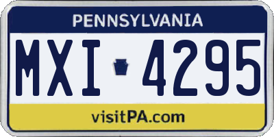 PA license plate MXI4295