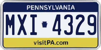 PA license plate MXI4329
