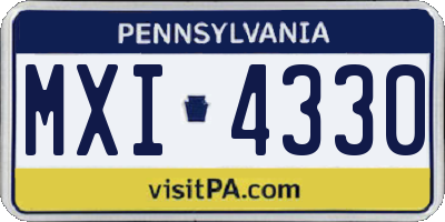 PA license plate MXI4330