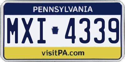 PA license plate MXI4339