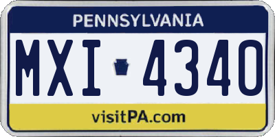 PA license plate MXI4340