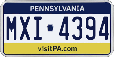 PA license plate MXI4394