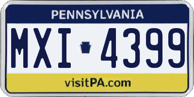 PA license plate MXI4399