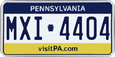 PA license plate MXI4404