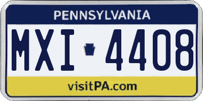 PA license plate MXI4408