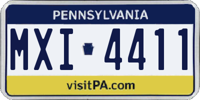 PA license plate MXI4411