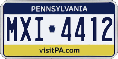 PA license plate MXI4412