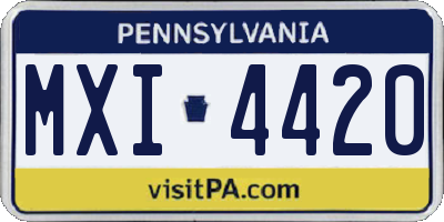 PA license plate MXI4420