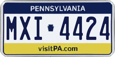 PA license plate MXI4424