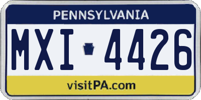 PA license plate MXI4426