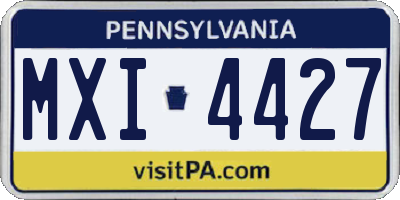 PA license plate MXI4427