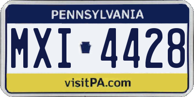PA license plate MXI4428