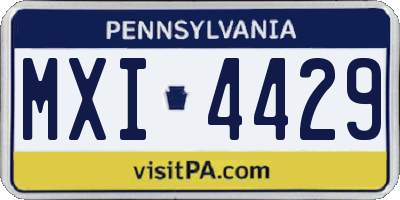PA license plate MXI4429