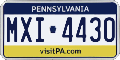PA license plate MXI4430
