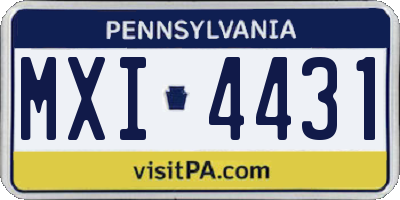 PA license plate MXI4431